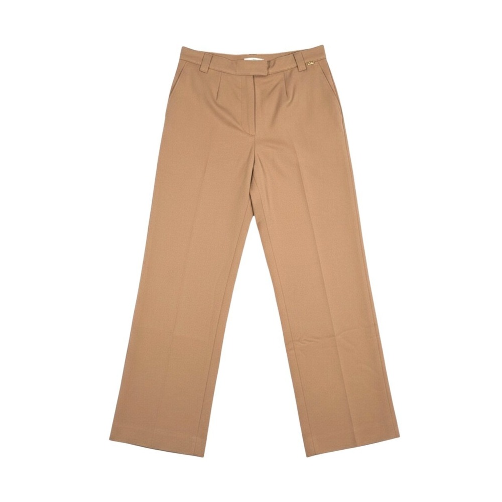 St. John Sport Dress Pants Women 6 Camel Wide Leg High Rise Pleated Trousers Vtg